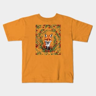 Mississippi Red Fox Surrounded By Tickseed Flowers Kids T-Shirt